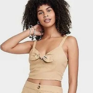 ❤️10/$20 New cute crop khaki tank